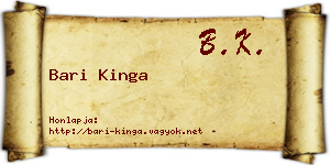 Bari Kinga névjegykártya